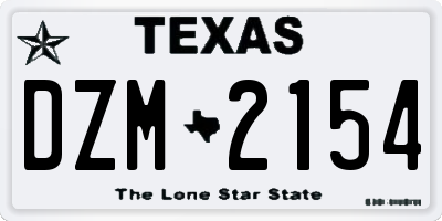 TX license plate DZM2154