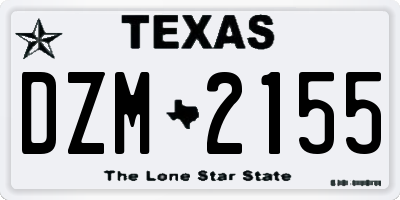 TX license plate DZM2155