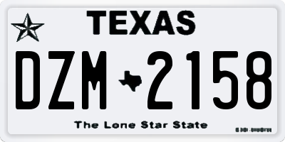 TX license plate DZM2158
