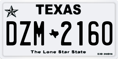 TX license plate DZM2160