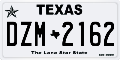 TX license plate DZM2162