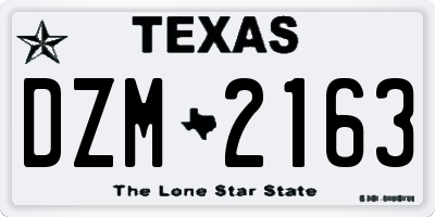 TX license plate DZM2163