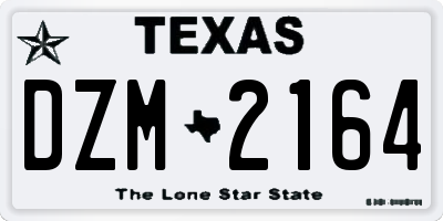 TX license plate DZM2164