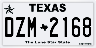 TX license plate DZM2168