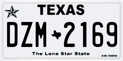 TX license plate DZM2169