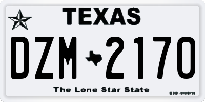 TX license plate DZM2170