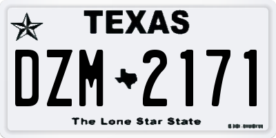TX license plate DZM2171