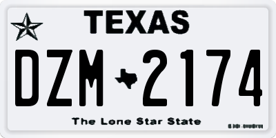 TX license plate DZM2174