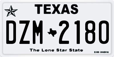 TX license plate DZM2180