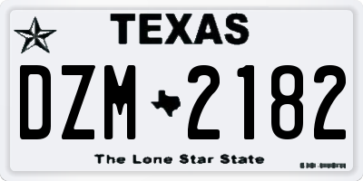 TX license plate DZM2182
