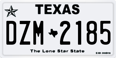 TX license plate DZM2185