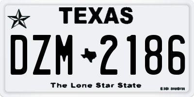 TX license plate DZM2186