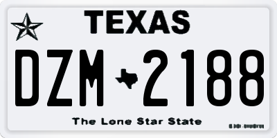 TX license plate DZM2188