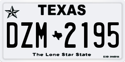 TX license plate DZM2195