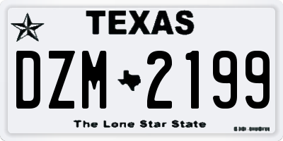 TX license plate DZM2199