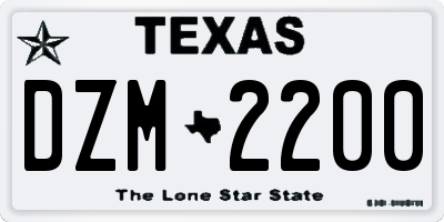 TX license plate DZM2200