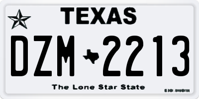 TX license plate DZM2213