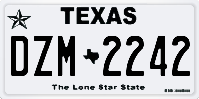 TX license plate DZM2242