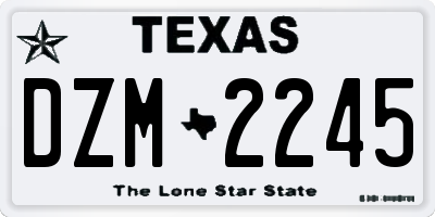 TX license plate DZM2245