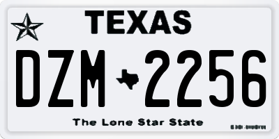 TX license plate DZM2256