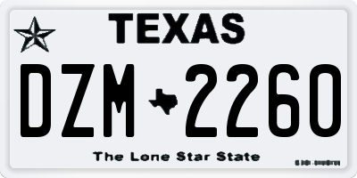 TX license plate DZM2260