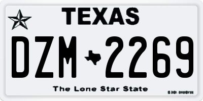 TX license plate DZM2269