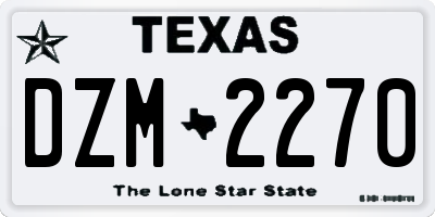 TX license plate DZM2270