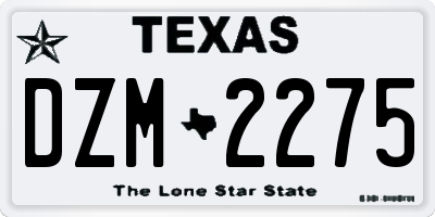 TX license plate DZM2275