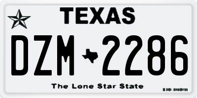 TX license plate DZM2286