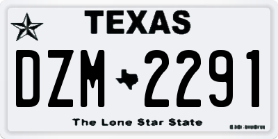 TX license plate DZM2291
