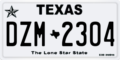 TX license plate DZM2304