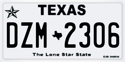 TX license plate DZM2306