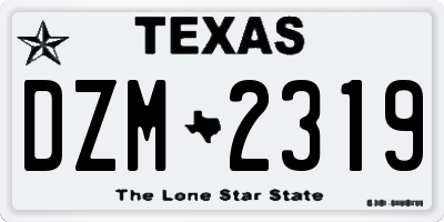 TX license plate DZM2319