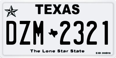 TX license plate DZM2321