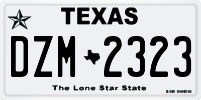 TX license plate DZM2323