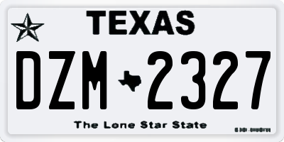 TX license plate DZM2327