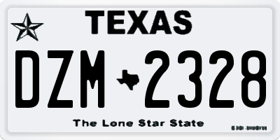 TX license plate DZM2328