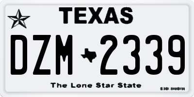 TX license plate DZM2339
