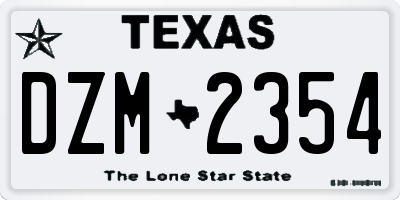 TX license plate DZM2354