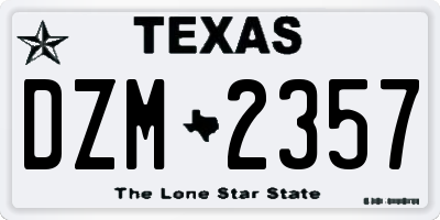 TX license plate DZM2357