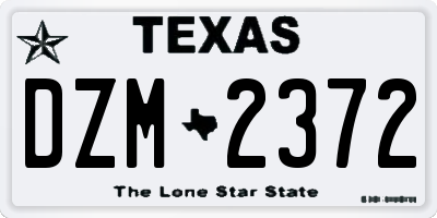 TX license plate DZM2372