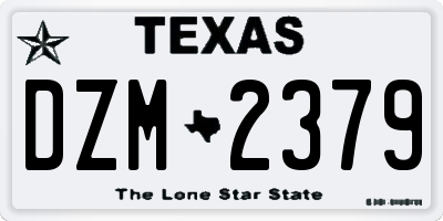 TX license plate DZM2379