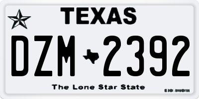 TX license plate DZM2392