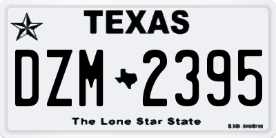 TX license plate DZM2395