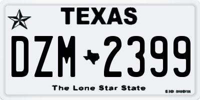 TX license plate DZM2399