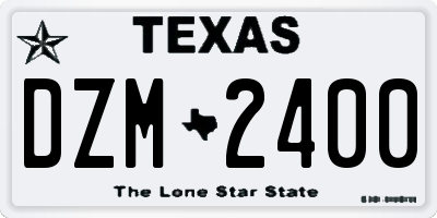 TX license plate DZM2400