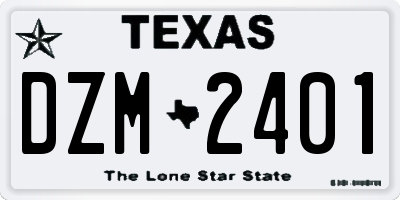 TX license plate DZM2401