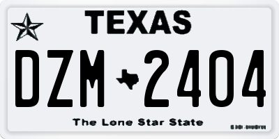 TX license plate DZM2404