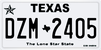 TX license plate DZM2405