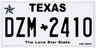 TX license plate DZM2410